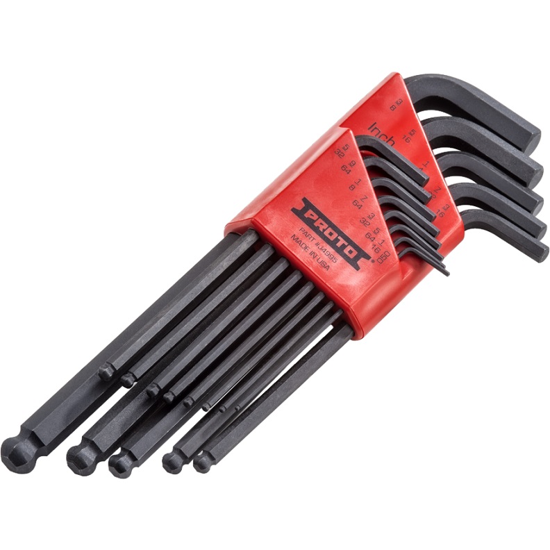 Hex Key Set 13-Pc Ball Head Fractional with Holder